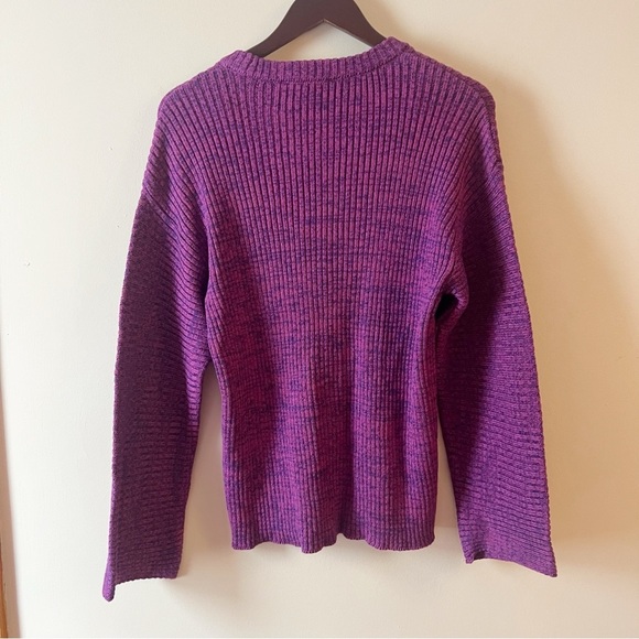 Urban Outfitters Purple Marled Ribbed Sweater Flared Sleeves Size Medium NEW - Picture 7 of 9